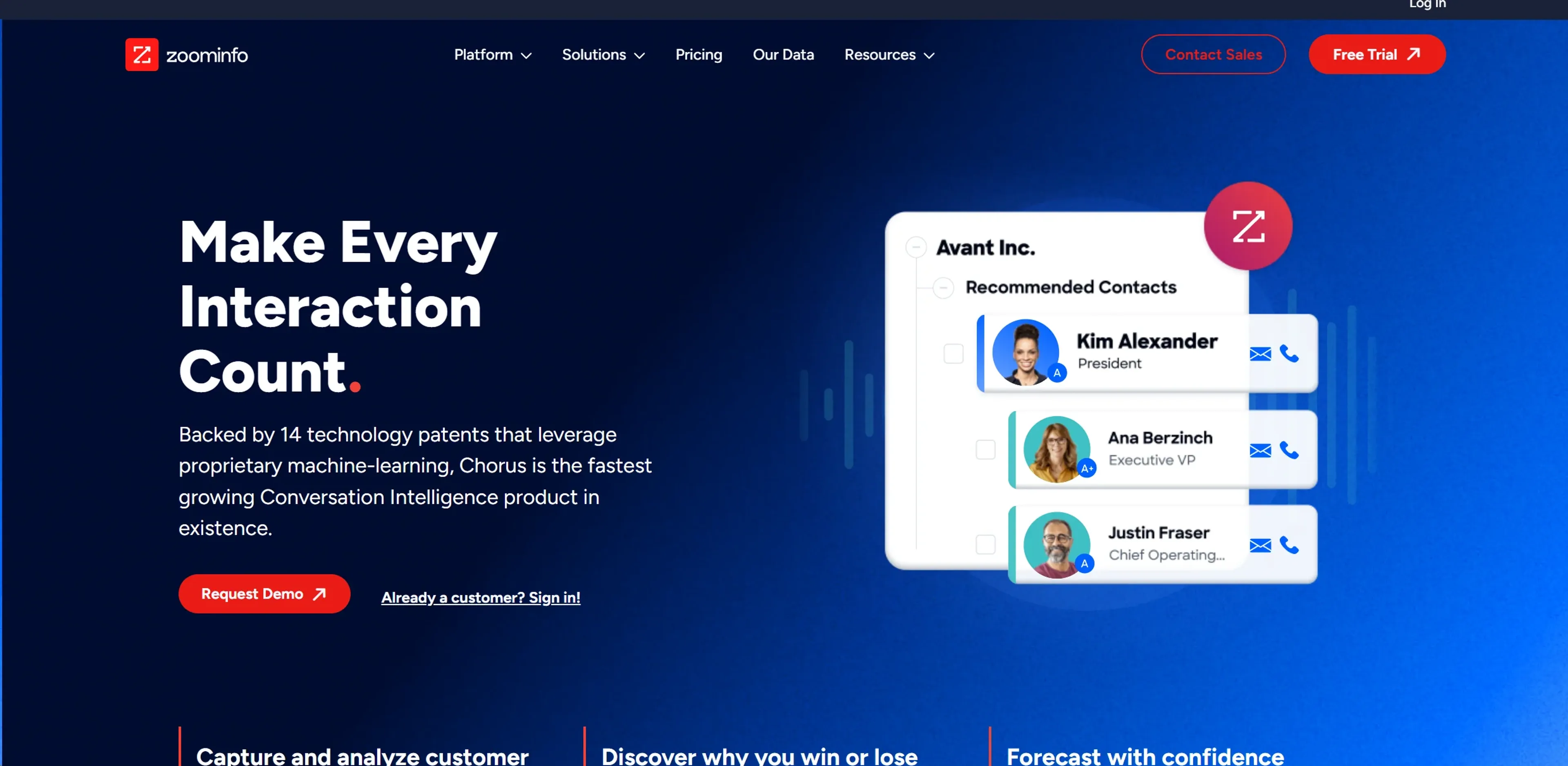 Chorus product screenshot