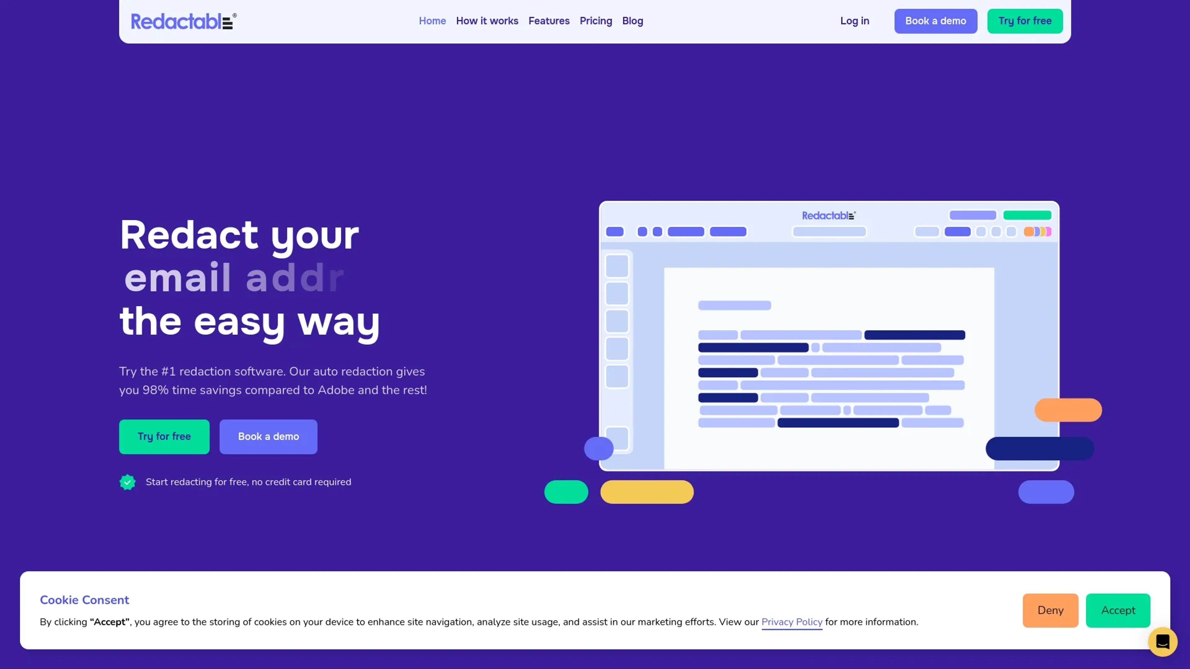 Redactable product screenshot