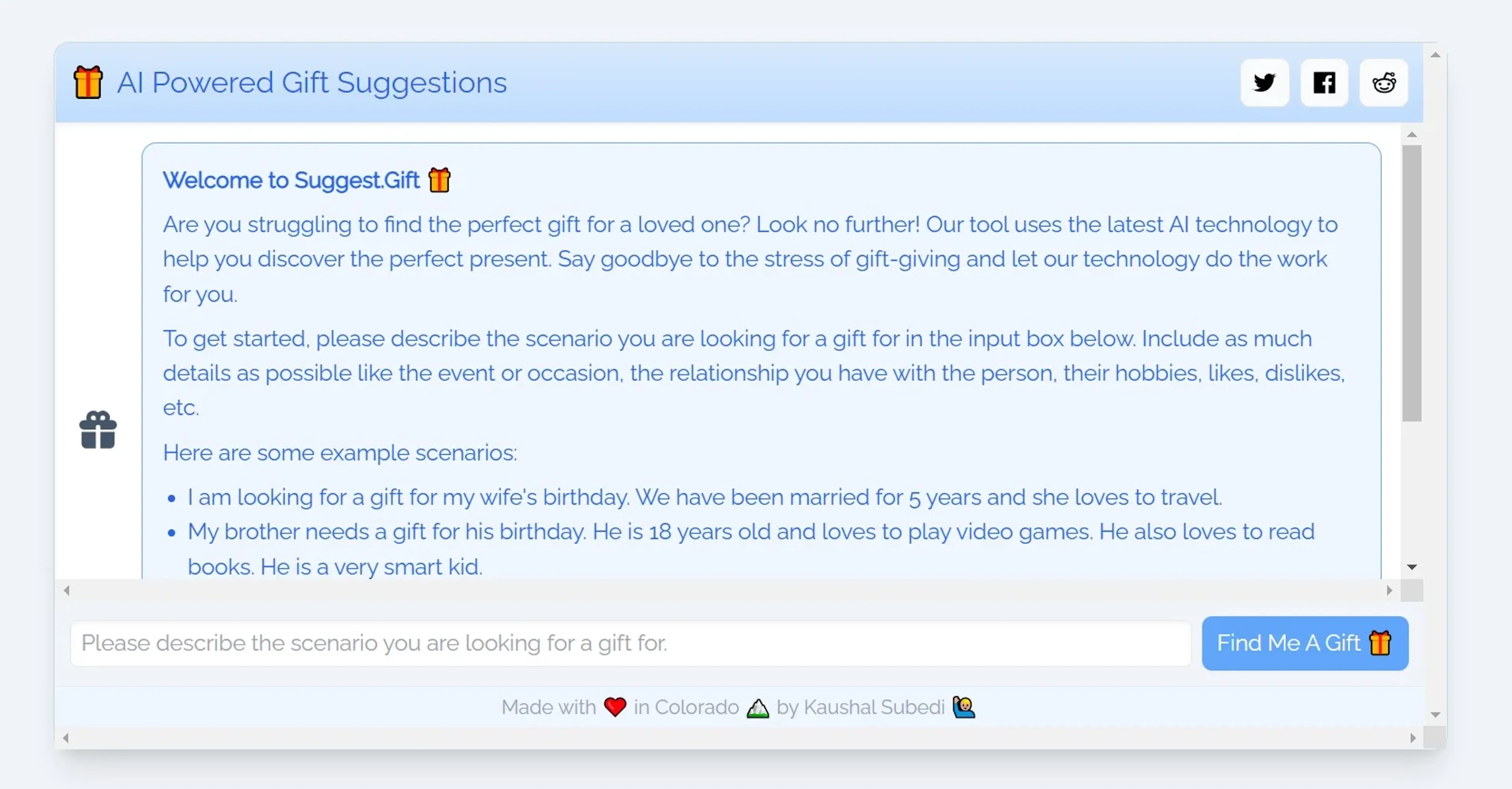 Suggest Gift product screenshot